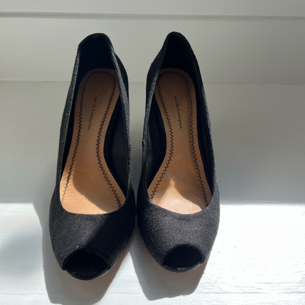 Black Peep Toe Pumps